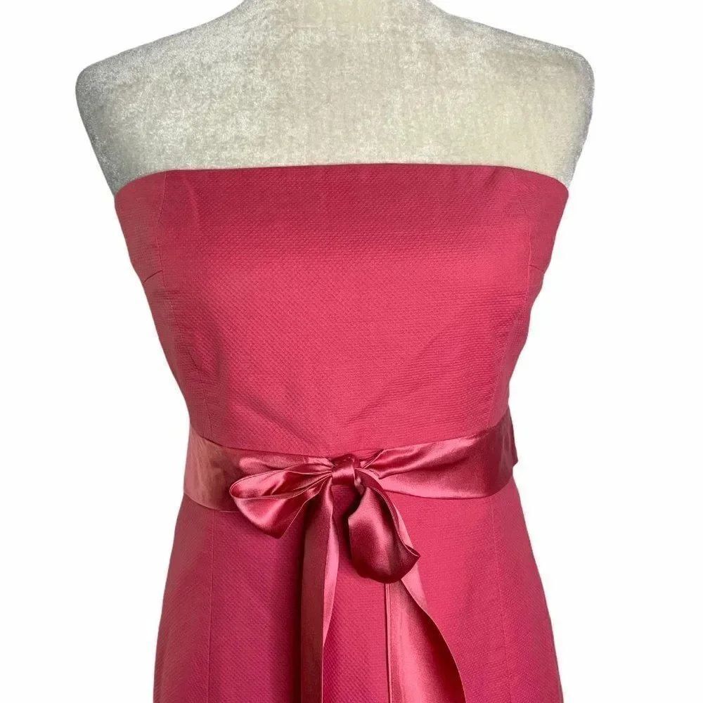 Vintage J Crew Strapless A Line Dress 6 Pink Tie